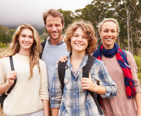 family in nature
